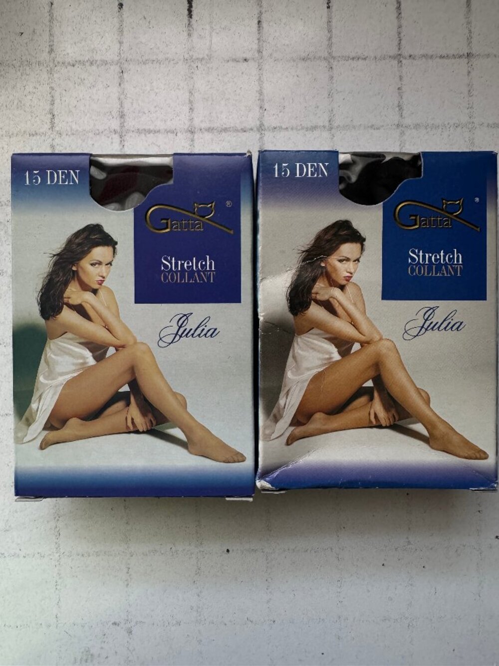 2 X Gatta 15den Classic Women STREATCH COLLANT Tights - NERO , FUMO SIZE 2/S